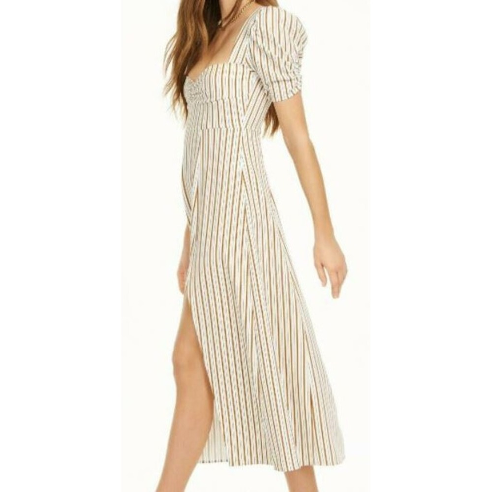Danielle Bernstein women dress 719D046 SP HG Stripe white brown 8 $99